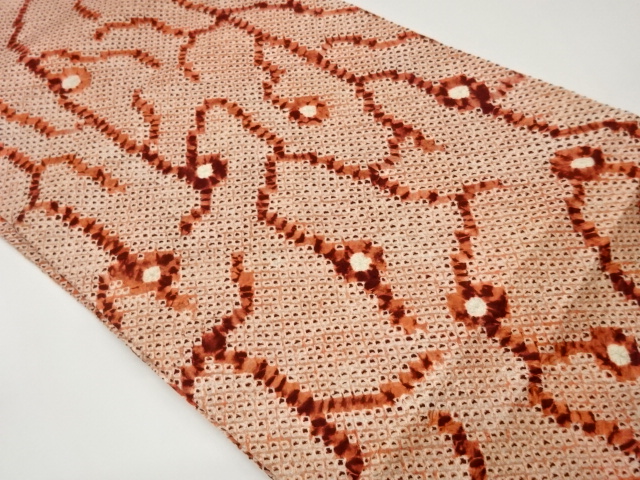 本総絞り抽象模様名古屋帯